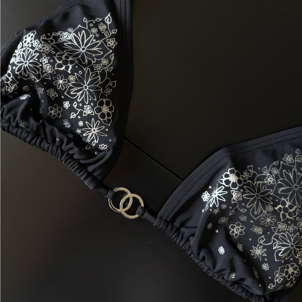 Vintage Y2K Floral Triangle Bikini Top - Picture 3 of 4